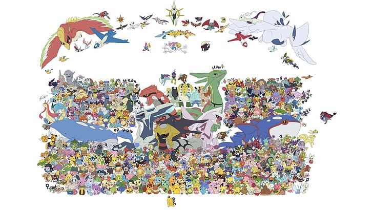Pokémon, Giratina, Arceus, Ho-Oh, Lugia, kyogre, Groudon, Rayquaza, HD wallpaper