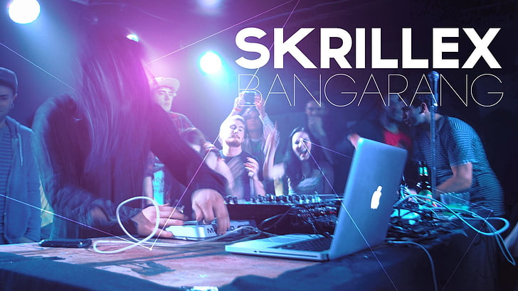 Skrillex Bangarang poster, occupation, group of people, nightlife, HD wallpaper