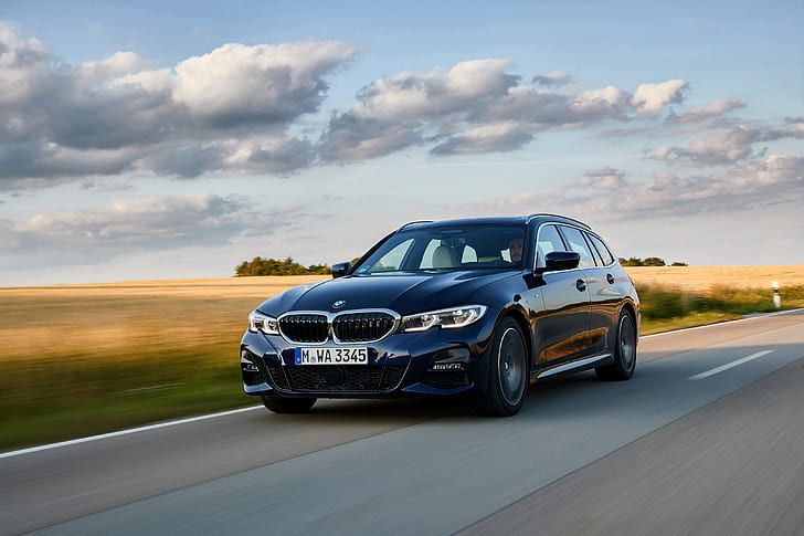 BMW, 3-series, universal, on the road, dark blue, 3P, 2020