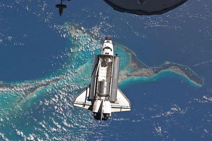 photography, space, Space Shuttle Atlantis, Earth, NASA, docking