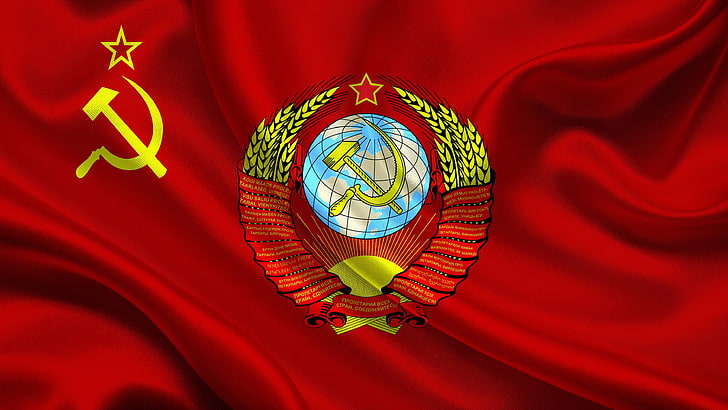 4098x768px | free download | HD wallpaper: Union Soviet logo, Flag, USSR,  Coat of arms, national Landmark | Wallpaper Flare