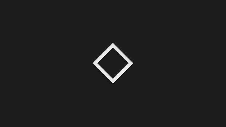 square white logo, black, lozenge, abstract, minimalism, artwork, HD wallpaper