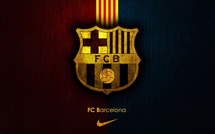 FC Barcelona logo, football, club, Nike, FCB, Football Club Barcelona, HD wallpaper