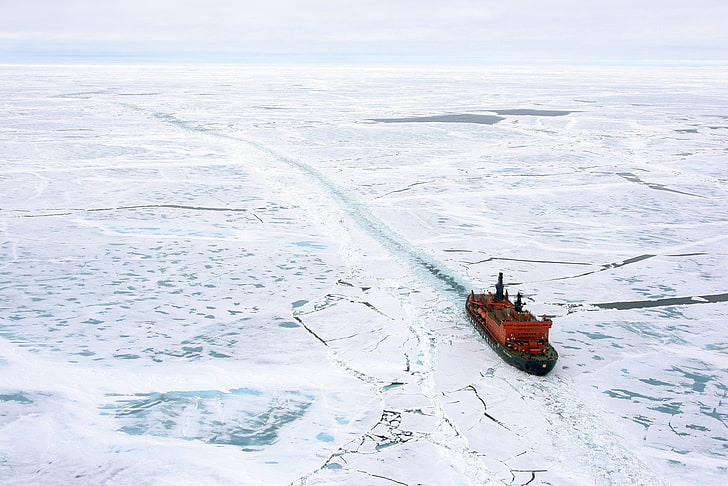 arctic, ice, icebreakers, Nuclear, powered icebreaker, Rosatom, HD wallpaper