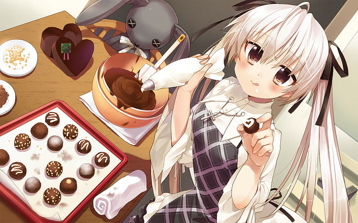 Anime girl baking cake illustration HD wallpaper | Wallpaper Flare