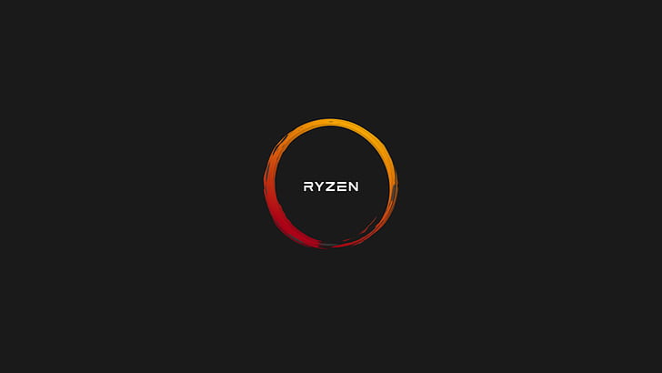minimalism, dark, RYZEN, AMD, HD wallpaper
