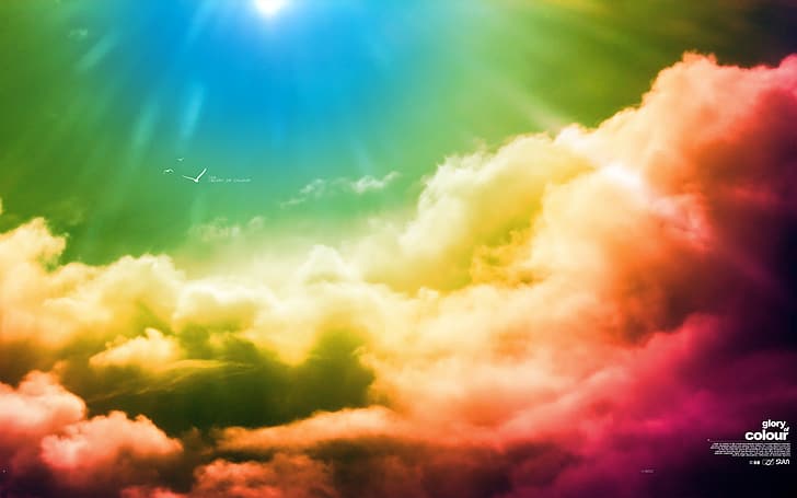 HD wallpaper: clouds, colorful, sky, light effects, digital art, Color  Burst | Wallpaper Flare