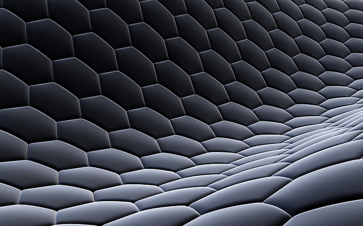 hexagon, abstract, digital art, textured, artwork, pattern, HD wallpaper