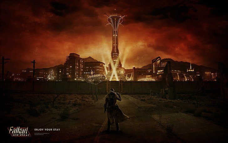 Fallout: New Vegas, video games, apocalyptic, digital art, architecture, HD wallpaper