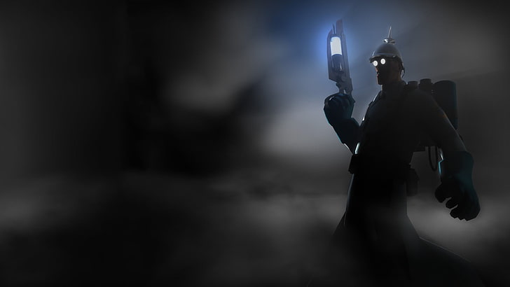 man with gun illustration, Team Fortress 2, Medic, video games, HD wallpaper