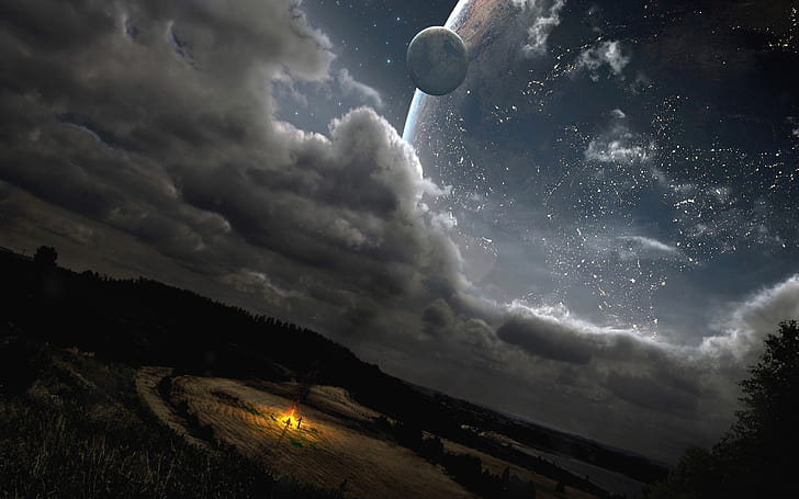 landscapes stars planets science fiction 2560x1600  Space Planets HD Art