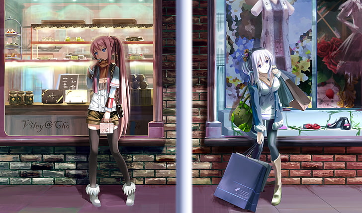 two women illustration, anime, anime girls, original characters, HD wallpaper