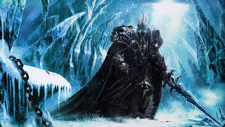 Arthas Warcarft 3 Frozen Throne, fantasy art, Warcraft, Lich King, HD wallpaper