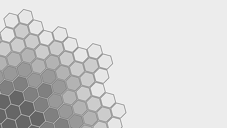 minimalism geometry hexagon simple background monochrome white background, HD wallpaper