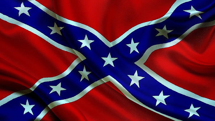 confederate flag desktop  hd, patriotism, red, star shape, blue, HD wallpaper