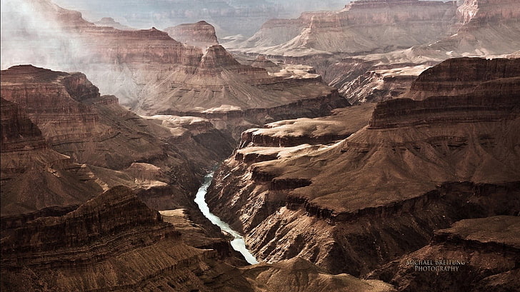 brown mountains wallpaper, Arizona, Grand Canyon, USA, landscape, HD wallpaper