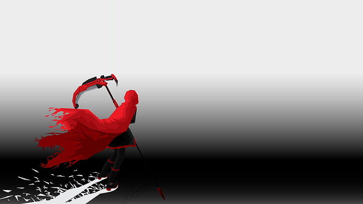 red caped reaper illustration, anime, RWBY, Ruby Rose (character), HD wallpaper