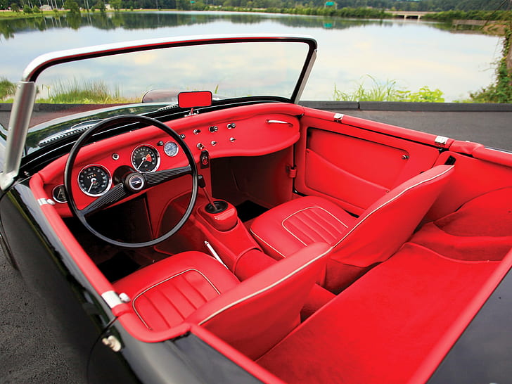 1963, austin, classic, convertible, healey, interior, mkii