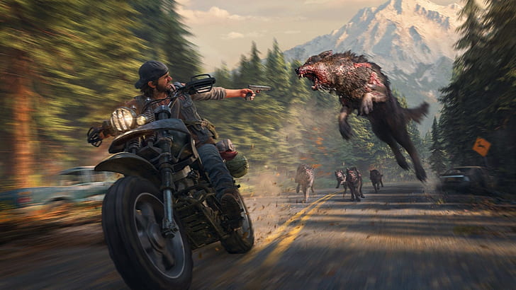 Video Game Art, video games, Days Gone, motorcycle, vehicle