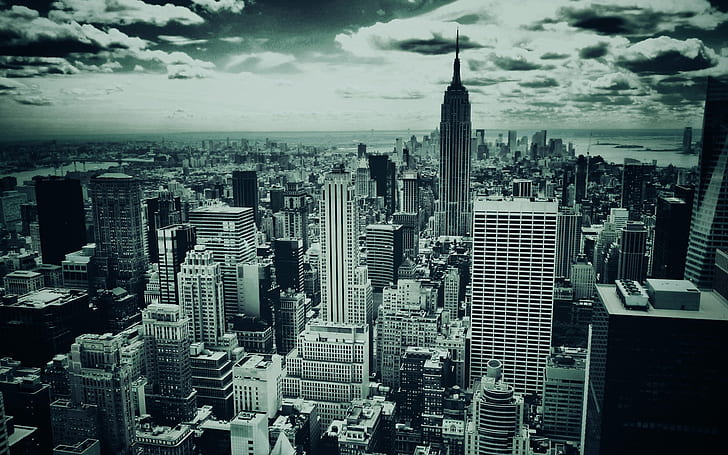 Black and White New York, city, world, buldings, HD wallpaper