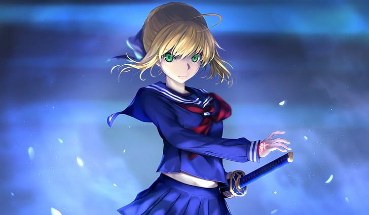 anime, anime girls, Fate/Stay Night, Saber, Fate Series, sword, HD wallpaper