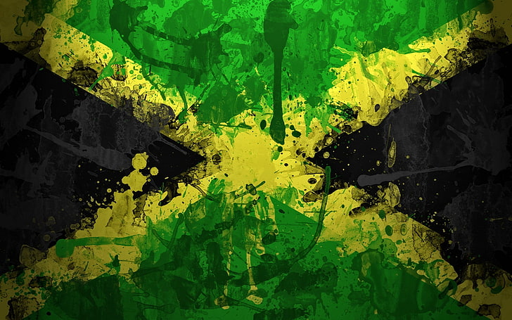 Brazil flag pop art, jamaica, color, symbol, background, texture
