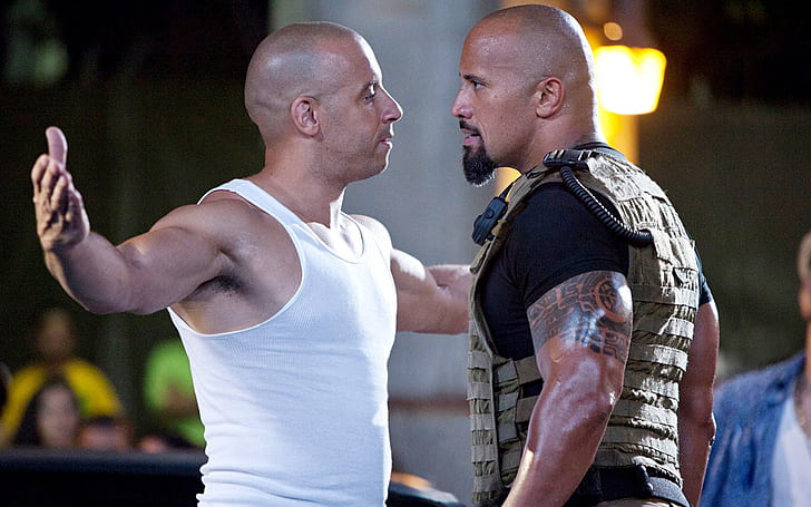 Fast Five RIO Scene, the rock and vin diesel, furious