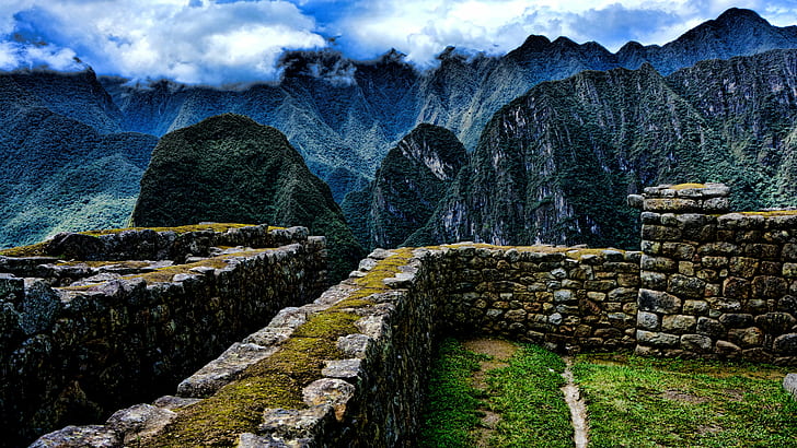 landscape photography of mountains, Behind the walls, peru, stones, HD wallpaper