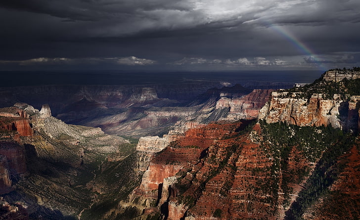 Grand Canyon National Park, South Rim,..., gray mountain range, HD wallpaper