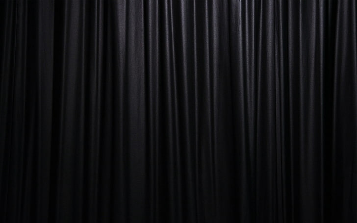 pleated black textile, dark, lines, background, curtain, stage - Performance Space, HD wallpaper