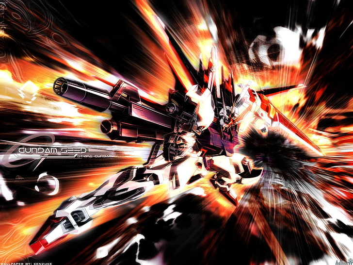 anime, Mobile Suit Gundam SEED, blurred motion, speed, transportation, HD wallpaper