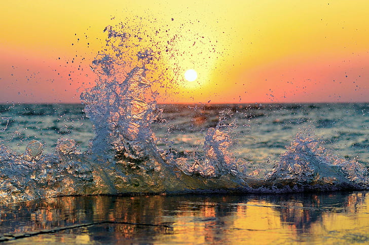sea, water, Sun, HD wallpaper