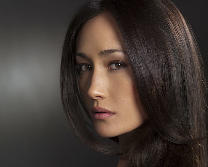 Maggie Q Celebrities, black-haired woman, HD wallpaper