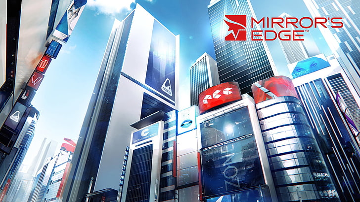 two black and red car doors, Mirror's Edge, video games, city, HD wallpaper