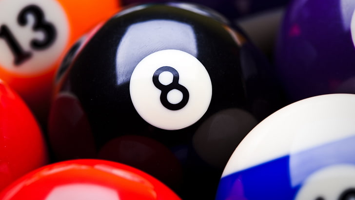 billards, 8-ball, number, close-up, sport, pool ball, multi colored