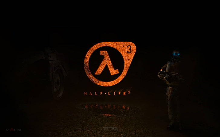 Half Life logo, Half-Life, Half-Life 3, illuminated, text, night, HD wallpaper