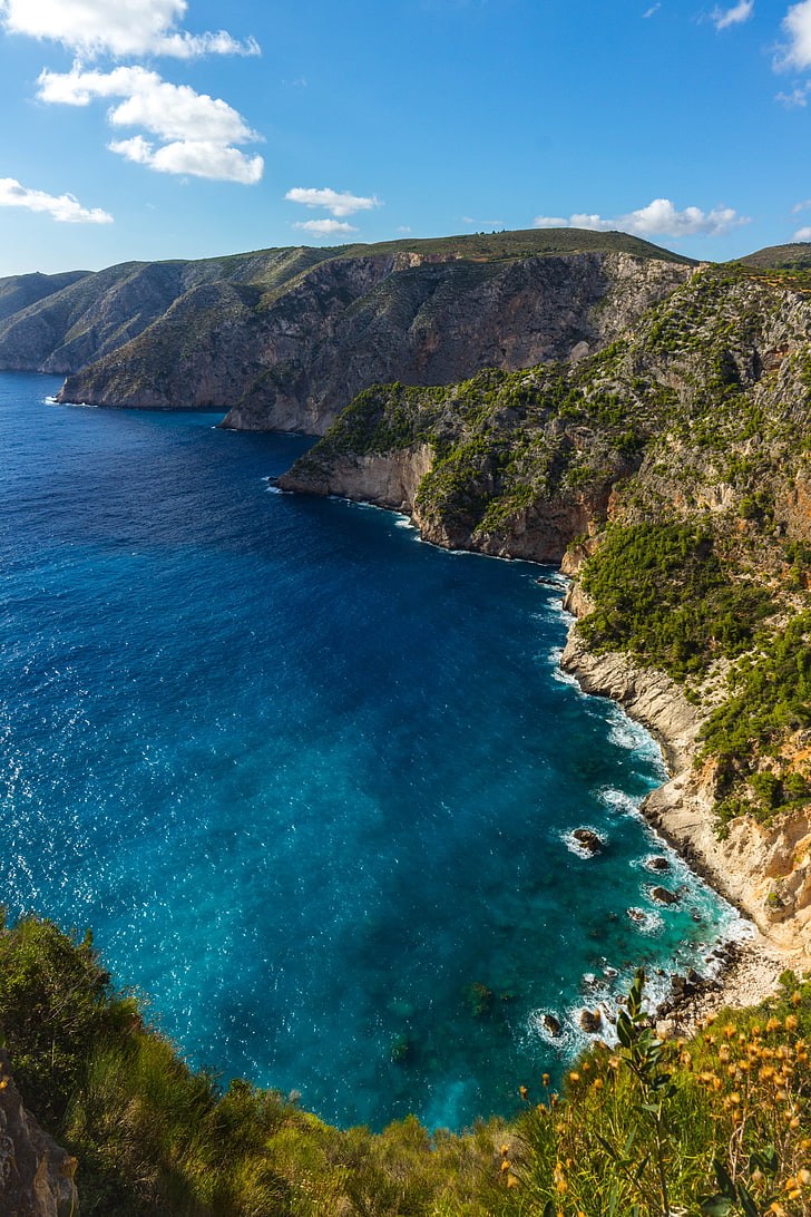 body of water, Zakynthos, Greece, sea, cliff, landscape, nature, HD wallpaper