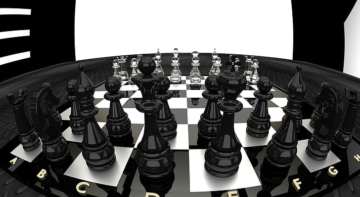Chess Game, Games, King, Queen, render, chessboard, rooks, bishops, HD wallpaper