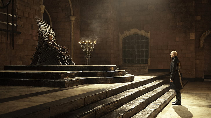 Game of Thrones, king, Joffrey Baratheon, Tywin Lannister, throne room, HD wallpaper