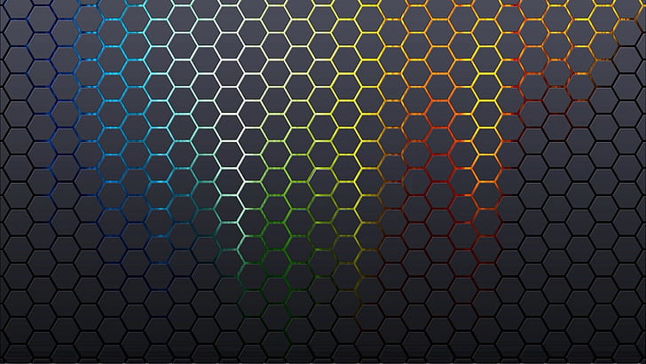 hexagon, colorful, HD wallpaper