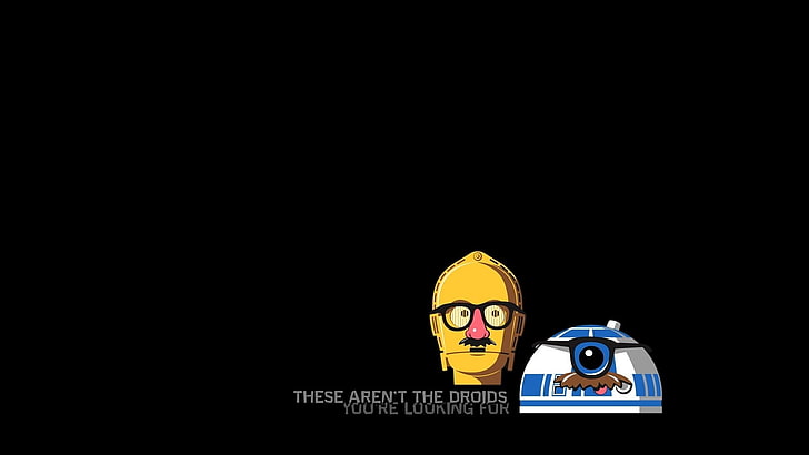 These aren't the droids you're looking for Star Wars C3PO and R2-D2 illustration, HD wallpaper