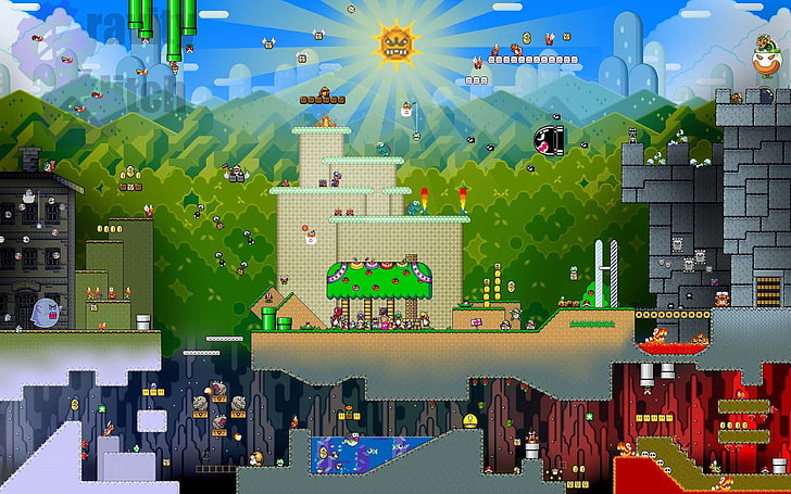 Super Mario game application, video games, digital art, Nintendo, HD wallpaper