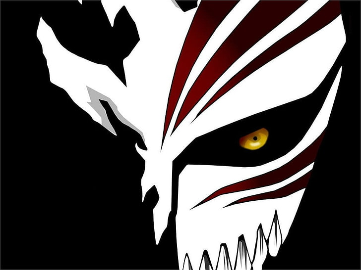 Bleach Ichigo Hollow Mask, Ichigo Kurosaki, human Face, black Color, HD wallpaper