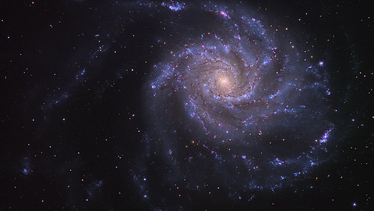 purple galaxy digital wallpaper, spiral galaxy, space, space art, HD wallpaper