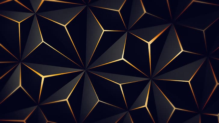 triangle, black, solid color, abstract, HD wallpaper