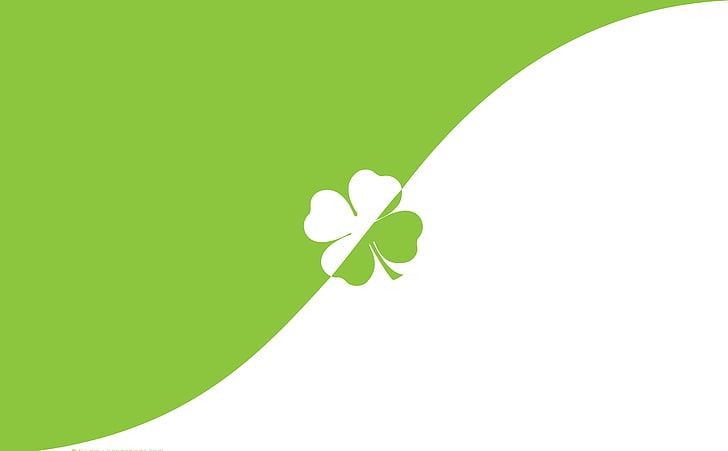 Lucky Clover, white and green clover illustration, Holidays, Saint Patrick's Day, HD wallpaper