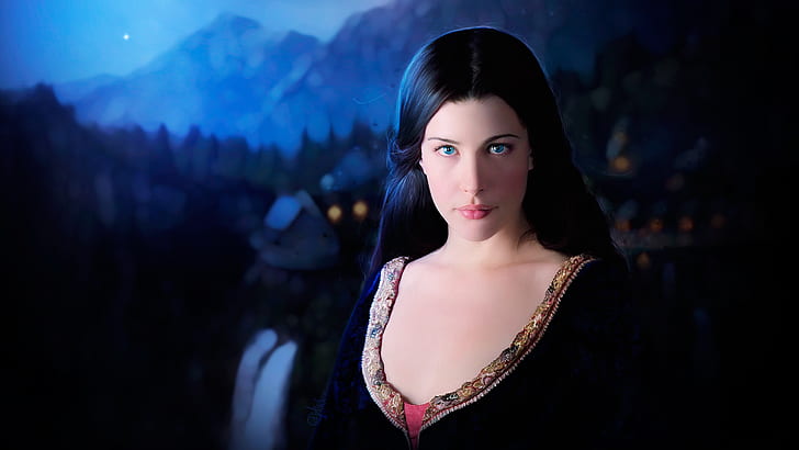girl, night, elf, The Lord of the Rings, Arwen, Liv Tyler, HD wallpaper