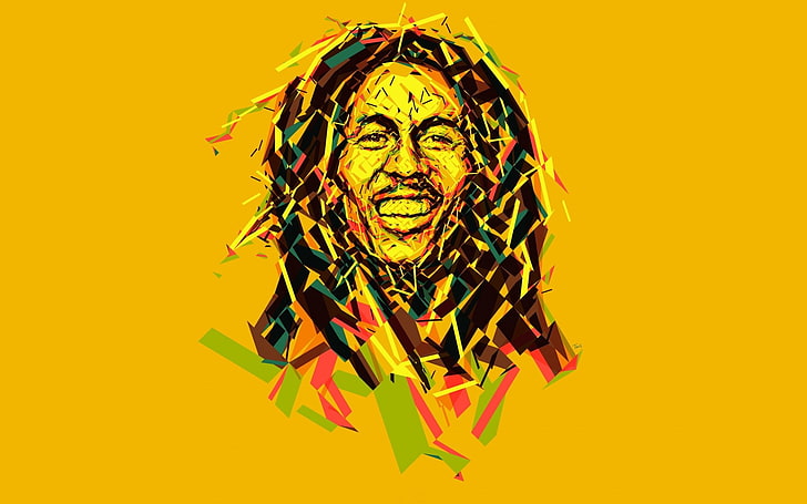 Singers, Bob Marley, Artistic, Colors, Face, Jamaican, Smile, HD wallpaper