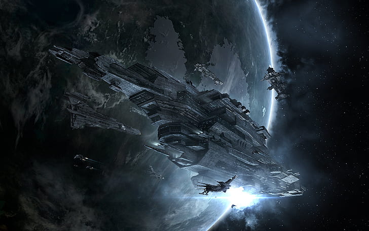EVE Online, PC gaming, video game art, space, science fiction, HD wallpaper