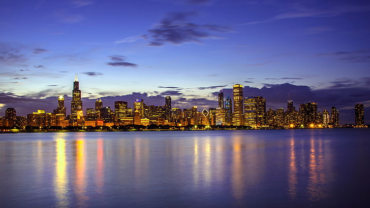 cityscape, skyline, chicago, united states, landmark, metropolis
